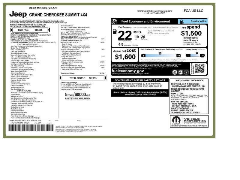 2022 Jeep Grand Cherokee Summit 4WD Arlington VA