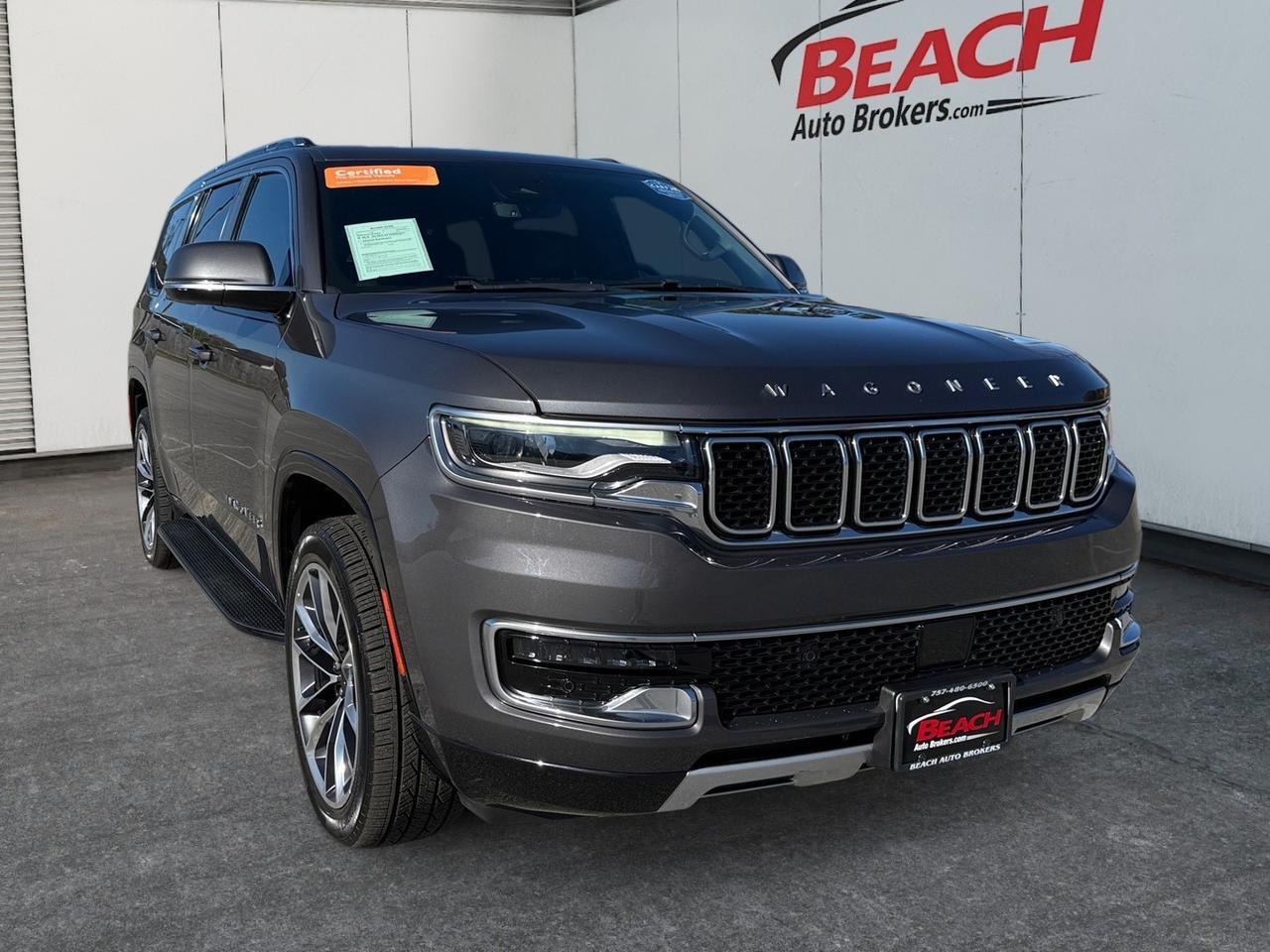 2022 Jeep Wagoneer Series II, HEATED AND VENTILATED SEATS, HEATED STEERING WHEEL, MOONROOF, APPLE CARPLAY/ANDROID AUTO, ALPINE SPEAKERS, BACKUP CAMERA, WIFI, NAVIGATION, WIRELESS CHARGING PAD, HEATED EXTERIOR MIRRORS, THIS IS A GREAT VEHICLE FOR A GREAT PRICE!