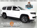2022 Jeep Wagoneer Series III 4WD *HEADS-UP DISPLAY, NAVIGATION, ADAPTIVE CRUISE, SAFETY ALERTS, BACKUP-CAMERA, PSNGR DISPLAY, LEATHER, CLIMATE SEATS, HEATED STEERING, 2ND ROW CAPTAIN'S, WIRELESS CHARGING, ALPINE AUDIO, ANDROID & APPLE