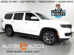 2022_Jeep_Wagoneer Series III 4WD_*HEADS-UP DISPLAY, NAVIGATION, ADAPTIVE CRUISE, SAFETY ALERTS, BACKUP-CAMERA, PSNGR DISPLAY, LEATHER, CLIMATE SEATS, HEATED STEERING, 2ND ROW CAPTAIN'S, WIRELESS CHARGING, ALPINE AUDIO, ANDROID & APPLE_ Round Rock TX