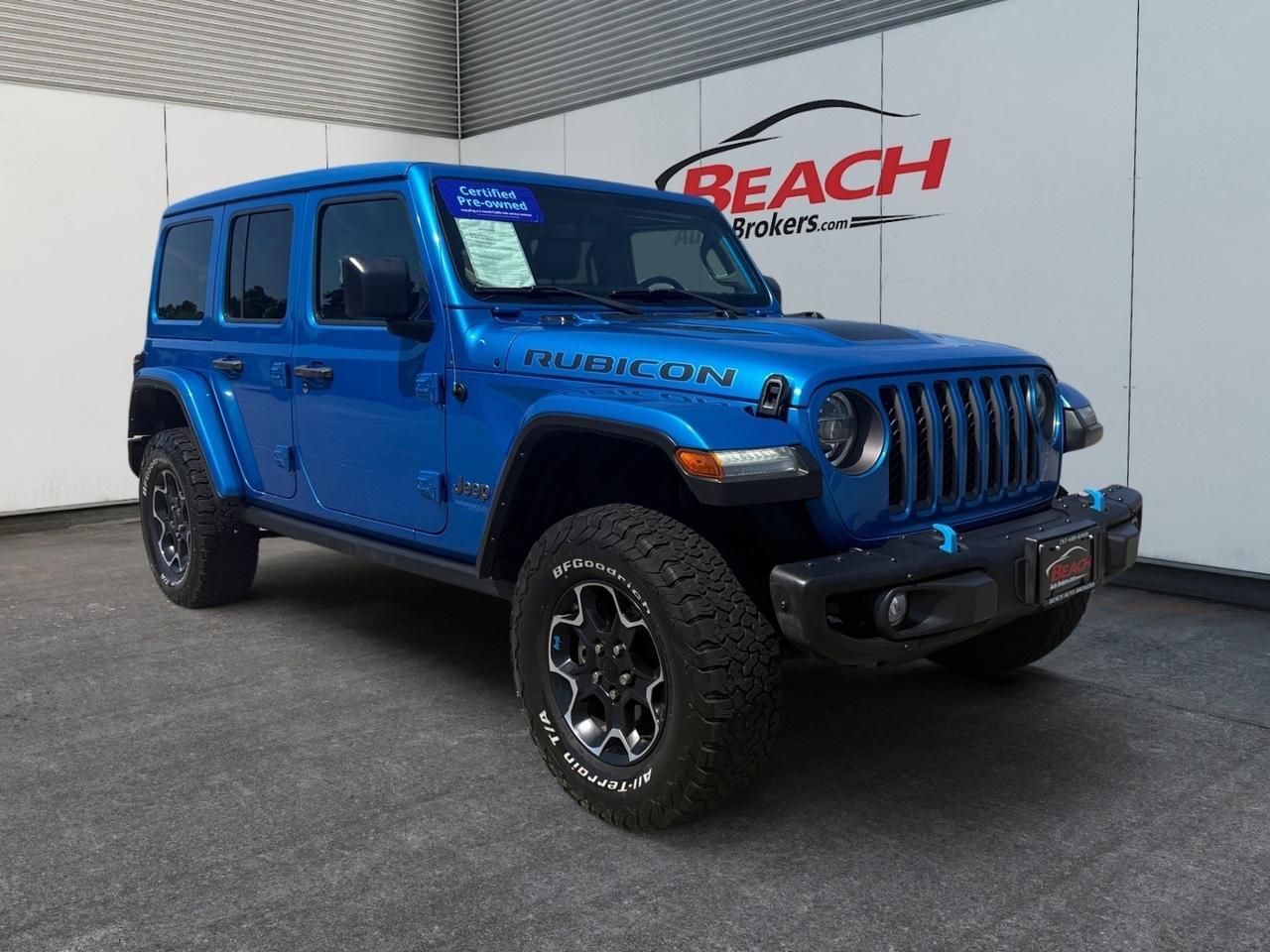 2022 Jeep Wrangler 4xe Unlimited Rubicon, HEATED SEATS, HEATED STEERING WHEEL, APPLE CARPLAY/ANDROID AUTO, UNIVERSAL GARAGE DOOR OPENER, POWER/HEATED MIRRORS, REMOTE START, CLEAN CARFAX, ONLY 1 OWNER, THIS JEEP IS READY FOR IT'S NEXT ADVENTURE! Norfolk VA