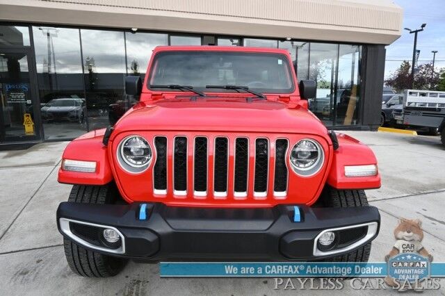 2022 Jeep Wrangler 4xe Unlimited Sahara / 4X4 / Plug-In Hybrid / Automatic / Hard Top / Premium Leather Seats / Navigation / Apple CarPlay & Android Auto / USB Input / Back Up Camera / Keyless Entry & Start / Cruise Control / 1-Owner