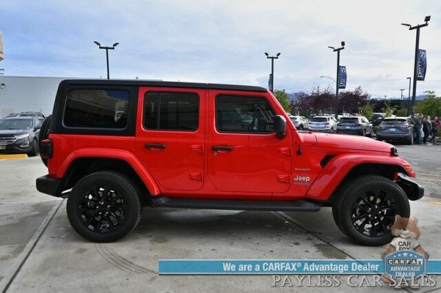 2022 Jeep Wrangler 4xe Unlimited Sahara / 4X4 / Plug-In Hybrid / Premium Leather Seats / Navigation / Power Windows, Mirrors, & Locks / Apple CarPlay & Android Auto / Back Up Camera / Keyless Entry & Start / 1-Owner Anchorage AK
