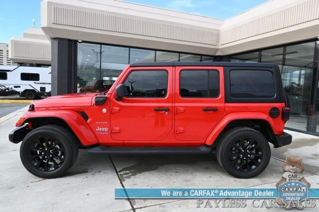 2022 Jeep Wrangler 4xe Unlimited Sahara / 4X4 / Plug-In Hybrid / Premium Leather Seats / Navigation / Power Windows, Mirrors, & Locks / Apple CarPlay & Android Auto / Back Up Camera / Keyless Entry & Start / 1-Owner Anchorage AK