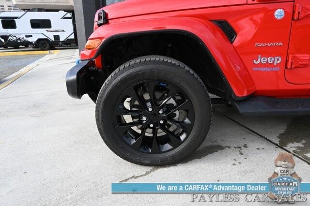 2022 Jeep Wrangler 4xe Unlimited Sahara / 4X4 / Plug-In Hybrid / Premium Leather Seats / Navigation / Power Windows, Mirrors, & Locks / Apple CarPlay & Android Auto / Back Up Camera / Keyless Entry & Start / 1-Owner Anchorage AK