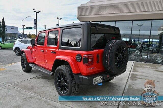 2022 Jeep Wrangler 4xe Unlimited Sahara / 4X4 / Plug-In Hybrid / Premium Leather Seats / Navigation / Power Windows, Mirrors, & Locks / Apple CarPlay & Android Auto / Back Up Camera / Keyless Entry & Start / 1-Owner Anchorage AK