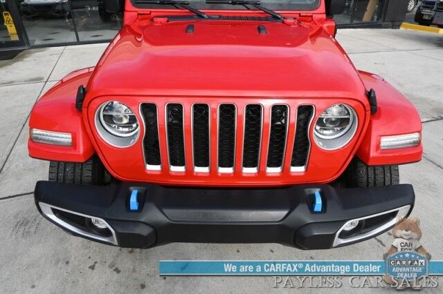 2022 Jeep Wrangler 4xe Unlimited Sahara / 4X4 / Plug-In Hybrid / Premium Leather Seats / Navigation / Power Windows, Mirrors, & Locks / Apple CarPlay & Android Auto / Back Up Camera / Keyless Entry & Start / 1-Owner Anchorage AK