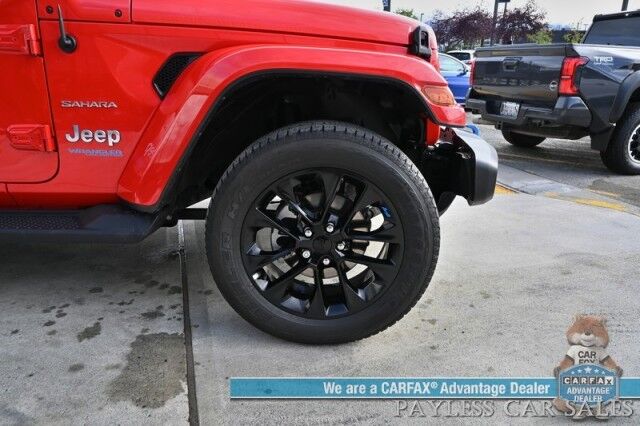 2022 Jeep Wrangler 4xe Unlimited Sahara / 4X4 / Plug-In Hybrid / Premium Leather Seats / Navigation / Power Windows, Mirrors, & Locks / Apple CarPlay & Android Auto / Back Up Camera / Keyless Entry & Start / 1-Owner Anchorage AK