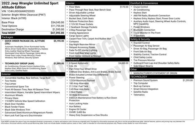 2022 Jeep Wrangler Unlimited Sport Altitude Raleigh NC