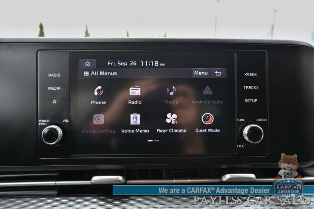 2022 Kia Carnival LXS / Auto Start / Power & Heated Leather Seats / Adaptive Cruise Control / Lane Departure & Blind Spot Alert / Apple CarPlay & Android Auto / Back Up Camera / 3rd Row / Seats 8 / Keyless Entry & Start / 1-Owner Anchorage AK