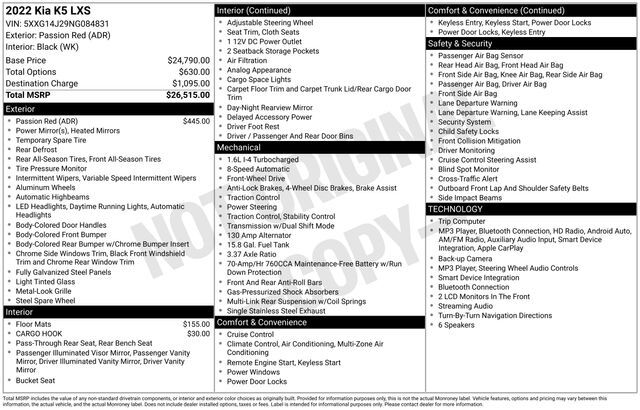 2022 Kia K5 LXS Raleigh NC