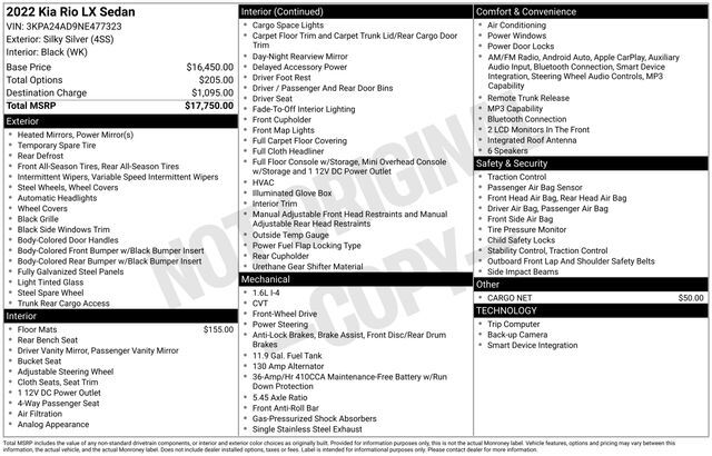 2022 Kia Rio LX Raleigh NC