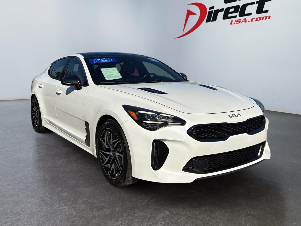 2022 Kia Stinger GT-Line, BLIND SPOT ALERT, LANE KEEP ASSIST, SMART CRUISE CONTROL, FORWARD COLLISION ASSIST, SUNROOF, APPLE CARPLAY/ANDROID AUTO, HEATED SEATS, WIRELESS PHONE CHARGER, LOW MILES, CLEAN CARFAX, STING THE RIDE!