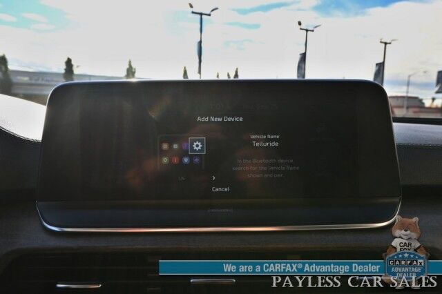 2022 Kia Telluride EX / AWD / Nightfall & Premium Pkg / Auto Start / Heated & Cooled Leather Seats / Heated Steering / Sunroof / NAV / Adaptive Cruise / Lane Depart & Blind Spot / Rear Captain Chairs / 3rd Row / Seats 7 / Tow Pkg / 1-Owner Anchorage AK