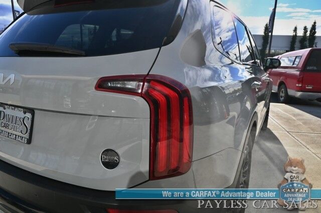 2022 Kia Telluride EX / AWD / Nightfall & Premium Pkg / Auto Start / Heated & Cooled Leather Seats / Heated Steering / Sunroof / NAV / Adaptive Cruise / Lane Depart & Blind Spot / Rear Captain Chairs / 3rd Row / Seats 7 / Tow Pkg / 1-Owner Anchorage AK