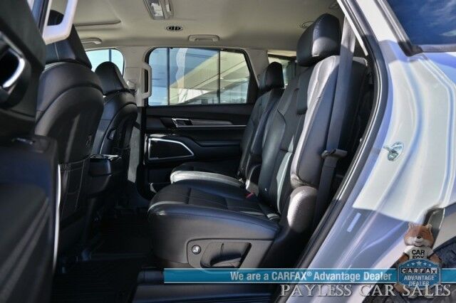 2022 Kia Telluride EX / AWD / Nightfall & Premium Pkg / Auto Start / Heated & Cooled Leather Seats / Heated Steering / Sunroof / NAV / Adaptive Cruise / Lane Depart & Blind Spot / Rear Captain Chairs / 3rd Row / Seats 7 / Tow Pkg / 1-Owner Anchorage AK