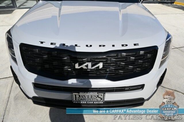 2022 Kia Telluride EX / AWD / Nightfall & Premium Pkg / Auto Start / Heated & Cooled Leather Seats / Heated Steering / Sunroof / NAV / Adaptive Cruise / Lane Depart & Blind Spot / Rear Captain Chairs / 3rd Row / Seats 7 / Tow Pkg / 1-Owner Anchorage AK