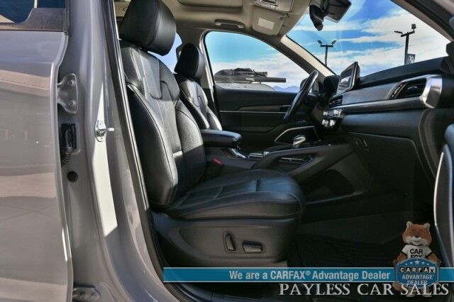 2022 Kia Telluride EX / AWD / Nightfall & Premium Pkg / Auto Start / Heated & Cooled Leather Seats / Heated Steering / Sunroof / NAV / Adaptive Cruise / Lane Depart & Blind Spot / Rear Captain Chairs / 3rd Row / Seats 7 / Tow Pkg / 1-Owner Anchorage AK