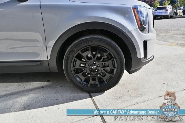 2022 Kia Telluride EX / AWD / Nightfall & Premium Pkg / Auto Start / Heated & Cooled Leather Seats / Heated Steering / Sunroof / NAV / Adaptive Cruise / Lane Depart & Blind Spot / Rear Captain Chairs / 3rd Row / Seats 7 / Tow Pkg / 1-Owner Anchorage AK
