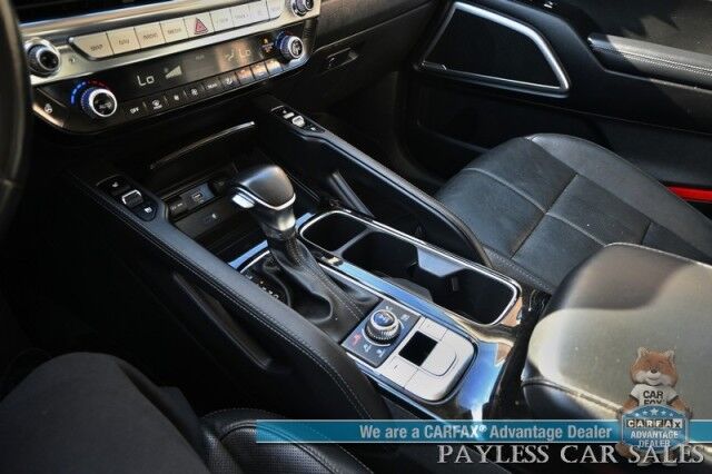 2022 Kia Telluride EX / AWD / Nightfall & Premium Pkg / Auto Start / Heated & Cooled Leather Seats / Heated Steering / Sunroof / NAV / Adaptive Cruise / Lane Depart & Blind Spot / Rear Captain Chairs / 3rd Row / Seats 7 / Tow Pkg / 1-Owner Anchorage AK