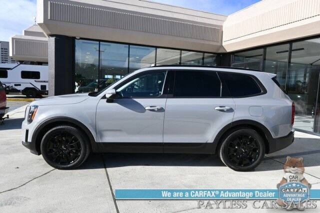 2022 Kia Telluride EX / AWD / Nightfall & Premium Pkg / Auto Start / Heated & Cooled Leather Seats / Heated Steering / Sunroof / NAV / Adaptive Cruise / Lane Depart & Blind Spot / Rear Captain Chairs / 3rd Row / Seats 7 / Tow Pkg / 1-Owner Anchorage AK