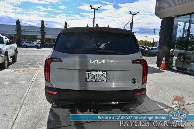 2022 Kia Telluride EX / AWD / Nightfall & Premium Pkg / Auto Start / Heated & Cooled Leather Seats / Heated Steering / Sunroof / NAV / Adaptive Cruise / Lane Depart & Blind Spot / Rear Captain Chairs / 3rd Row / Seats 7 / Tow Pkg / 1-Owner Anchorage AK