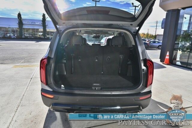 2022 Kia Telluride EX / AWD / Nightfall & Premium Pkg / Auto Start / Heated & Cooled Leather Seats / Heated Steering / Sunroof / NAV / Adaptive Cruise / Lane Depart & Blind Spot / Rear Captain Chairs / 3rd Row / Seats 7 / Tow Pkg / 1-Owner Anchorage AK
