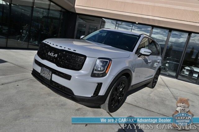 2022 Kia Telluride EX / AWD / Nightfall & Premium Pkg / Auto Start / Heated & Cooled Leather Seats / Heated Steering / Sunroof / NAV / Adaptive Cruise / Lane Depart & Blind Spot / Rear Captain Chairs / 3rd Row / Seats 7 / Tow Pkg / 1-Owner Anchorage AK