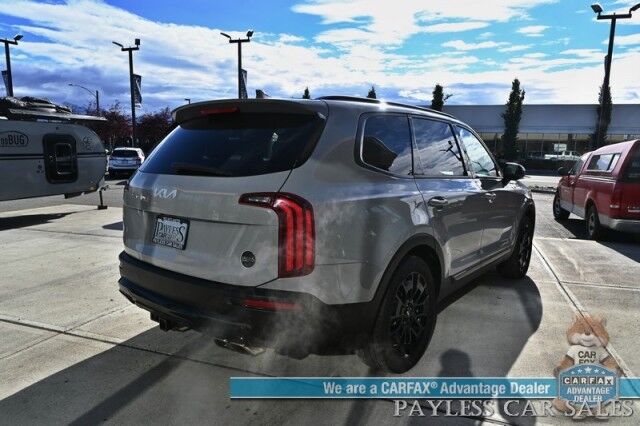 2022 Kia Telluride EX / AWD / Nightfall & Premium Pkg / Auto Start / Heated & Cooled Leather Seats / Heated Steering / Sunroof / NAV / Adaptive Cruise / Lane Depart & Blind Spot / Rear Captain Chairs / 3rd Row / Seats 7 / Tow Pkg / 1-Owner Anchorage AK