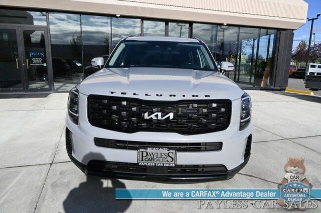 2022 Kia Telluride EX / AWD / Nightfall & Premium Pkg / Auto Start / Heated & Cooled Leather Seats / Heated Steering / Sunroof / NAV / Adaptive Cruise / Lane Depart & Blind Spot / Rear Captain Chairs / 3rd Row / Seats 7 / Tow Pkg / 1-Owner Anchorage AK