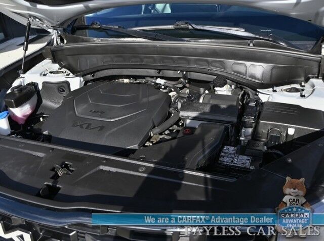 2022 Kia Telluride EX / AWD / Nightfall & Premium Pkg / Auto Start / Heated & Cooled Leather Seats / Heated Steering / Sunroof / NAV / Adaptive Cruise / Lane Depart & Blind Spot / Rear Captain Chairs / 3rd Row / Seats 7 / Tow Pkg / 1-Owner Anchorage AK