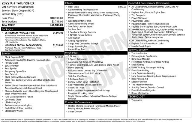 2022 Kia Telluride EX Raleigh NC
