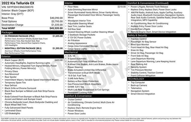 2022 Kia Telluride EX Raleigh NC