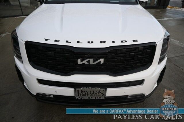 2022 Kia Telluride SX Prestige / Nightfall Pkg / AWD / Auto Start / Heated & Cooled Leather Seats / Heated Steering / NAV / Harmon Kardon / Sunroof / Adaptive Cruise / Lane Depart & Blind Spot / Back Up Cam / 3rd Row / Seats 7 / Tow Pkg / 1-Owner Anchorage AK 2022 Kia Telluride SX Prestige / Nightfall Pkg / AWD / Auto Start / Heated & Cooled Leather Seats / Heated Steering / NAV / Harmon Kardon / Sunroof / Adaptive Cruise / Lane Depart & Blind Spot / Back Up Cam / 3rd Row / Seats 7 / Tow Pkg / 1-Owner Anchorage AK