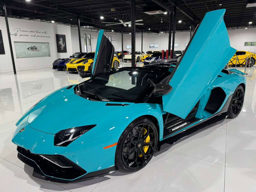 2022 Lamborghini Aventador LP 780-4 Ultimae Roadster,Blu Glauco paint,Ad Personam interior,Sensonum audio system AND MUCH MORE! Fort Lauderdale FL