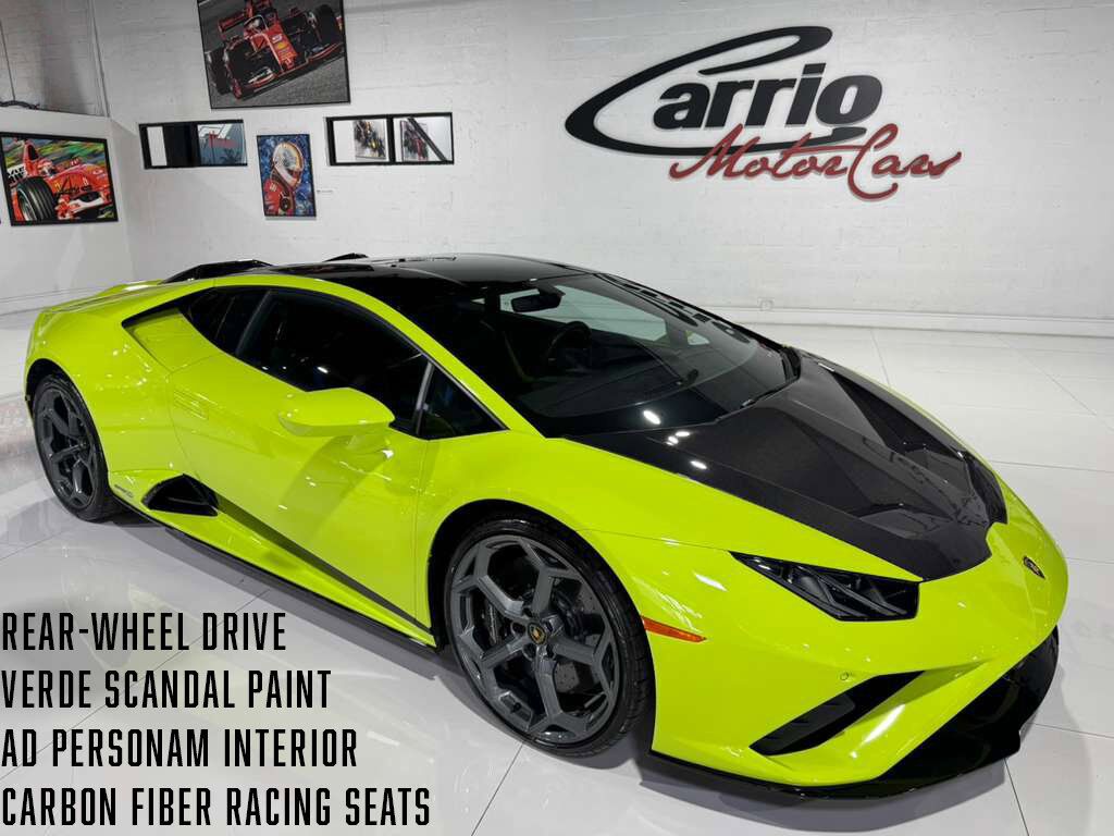 2022 Lamborghini Huracan EVO RWD Verde Scandal paint, Ad Personam interior, carbon racing seats AND MUCH MORE!! Fort Lauderdale FL