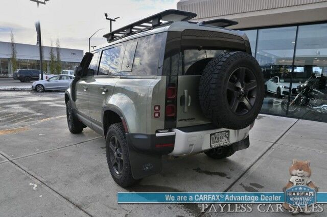 2022 Land Rover Defender 110 STANDARD / AWD / Cold Climate Pkg / Heated Cloth Seats / Heated Steering Wheel / Lane Watch & Blind Spot Alert / Navigation / Apple CarPlay & Android Auto / 360 Camera / Roof Rack / Block Heater / Tow Pkg Anchorage AK