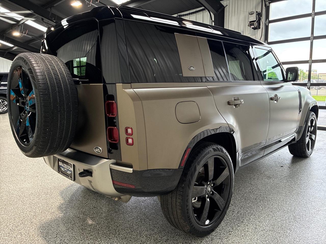 2022 Land Rover Defender X-Dynamic HSE, Satin Wrap, 22in Wheel, Black Contrast Roof, 11.4in Screen Houston TX