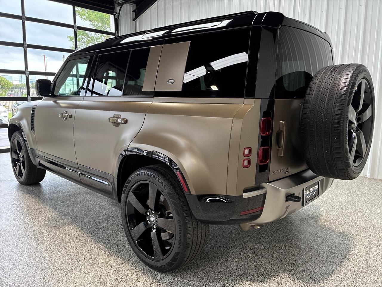 2022 Land Rover Defender X-Dynamic HSE, Satin Wrap, 22in Wheel, Black Contrast Roof, 11.4in Screen Houston TX