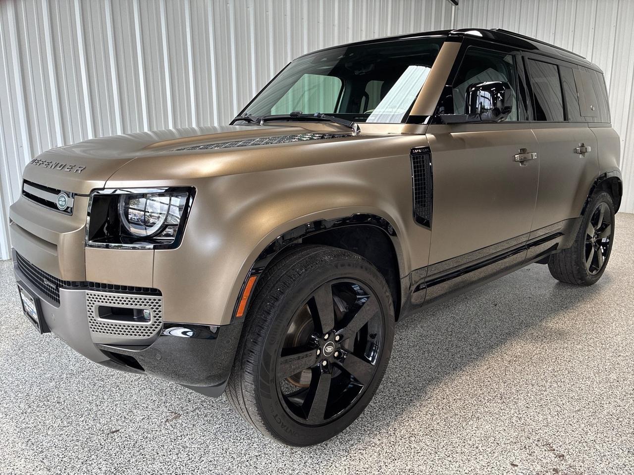 2022 Land Rover Defender X-Dynamic HSE, Satin Wrap, 22in Wheel, Black Contrast Roof, 11.4in Screen Houston TX