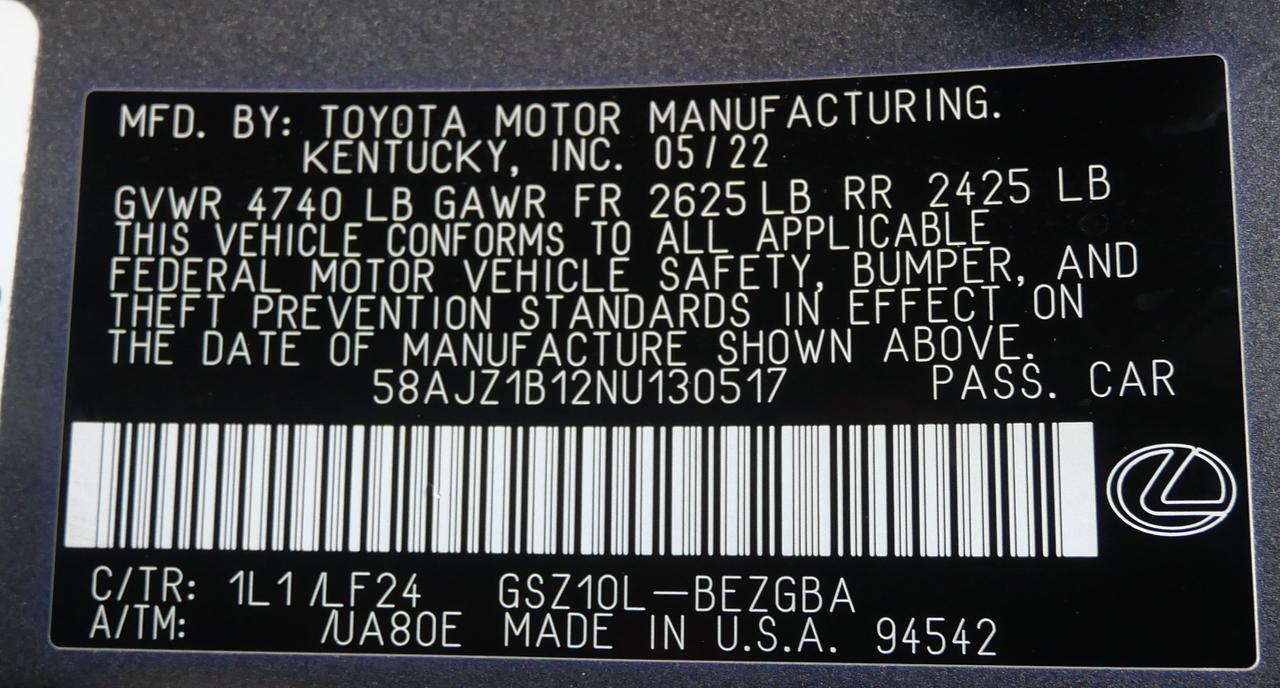 2022 Lexus ES 350 F SPORT San Juan TX