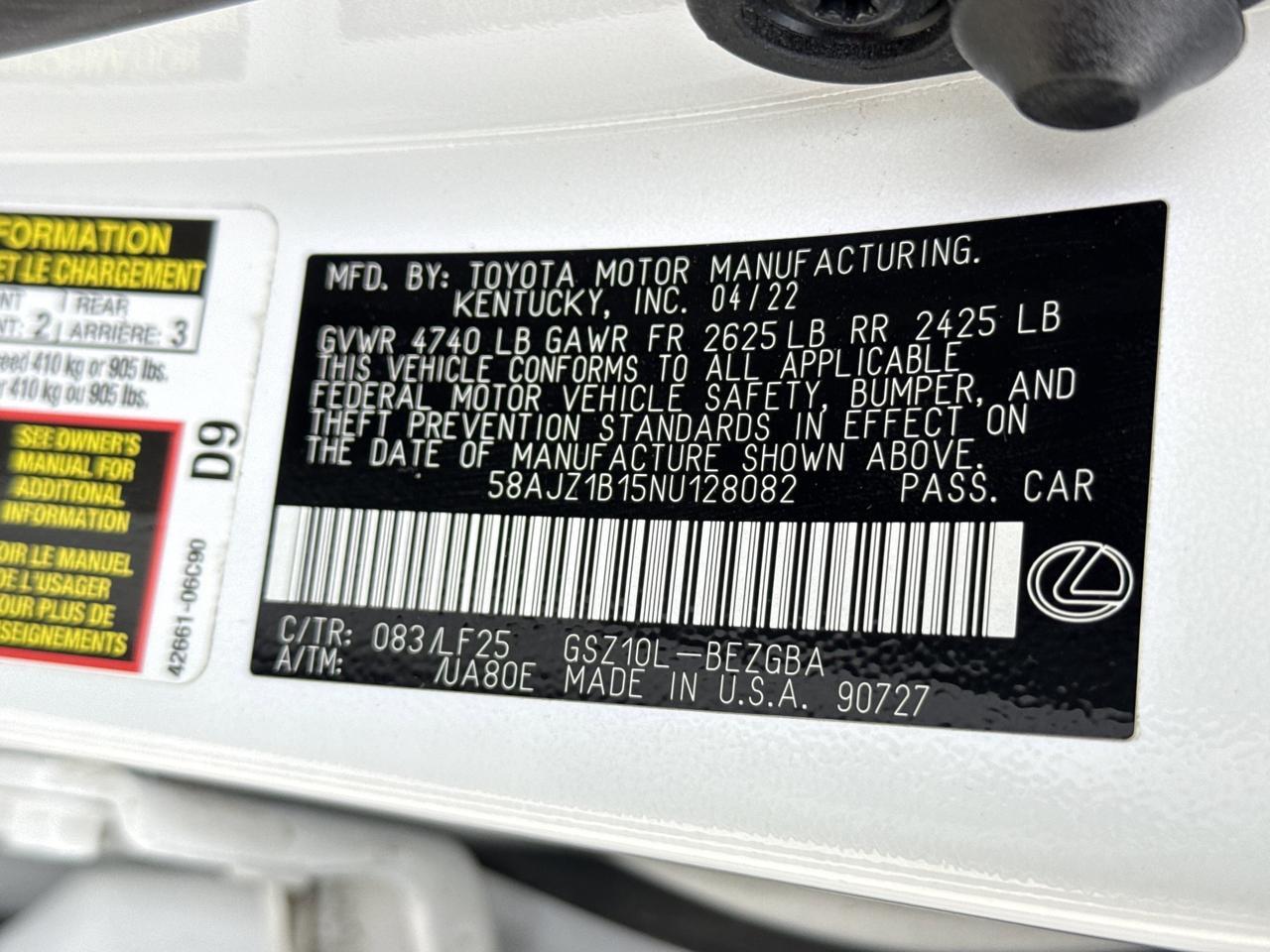2022 Lexus ES 350 F SPORT San Antonio TX