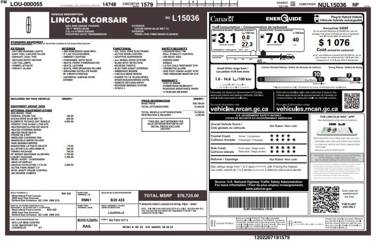 2022 Lincoln Corsair Grand Touring Sand Lake NY