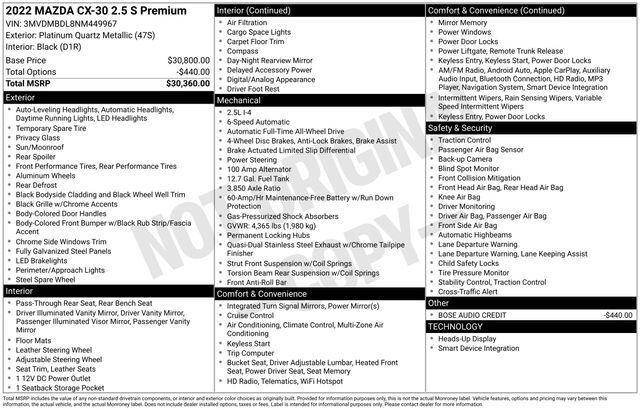 2022 MAZDA CX-30 2.5 S Premium Package Raleigh NC