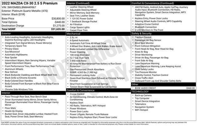 2022 MAZDA CX-30 2.5 S Premium Package Raleigh NC