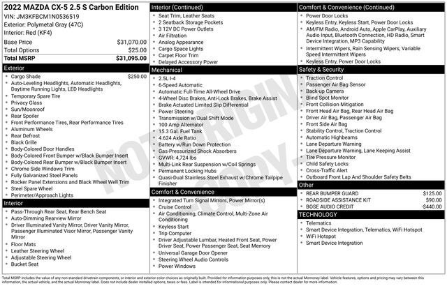 2022 MAZDA CX-5 2.5 S Carbon Edition Raleigh NC