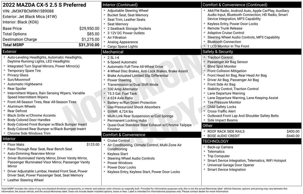 2022 MAZDA CX-5 2.5 S Preferred Package