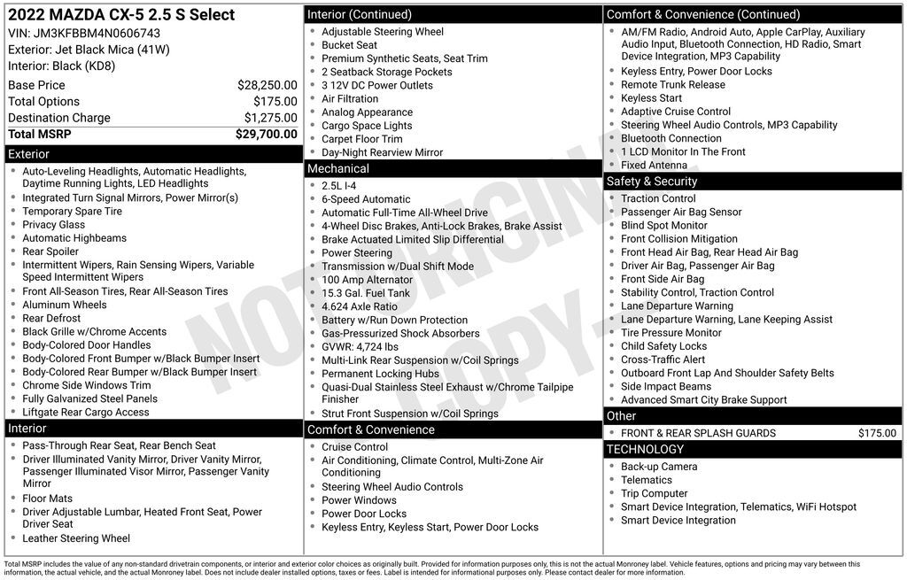 2022 MAZDA CX-5 2.5 S Select Package