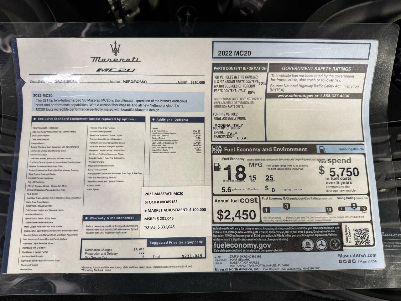 2022 Maserati MC20 Fort Lauderdale FL