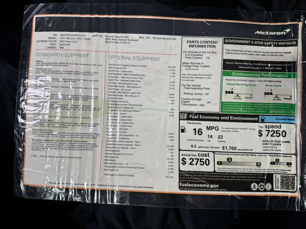 2022 McLaren 765LT LM25 GTR Fort Lauderdale FL